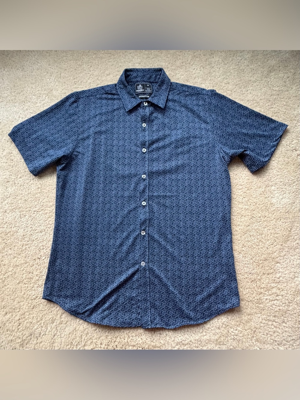 Rugby University Men's Floral Short Sleeve Button-Up Shirt - M - EUC - Stretch